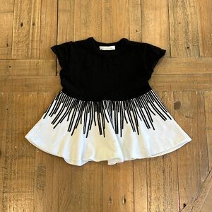 4/$20 Slice black and white peplum sweater